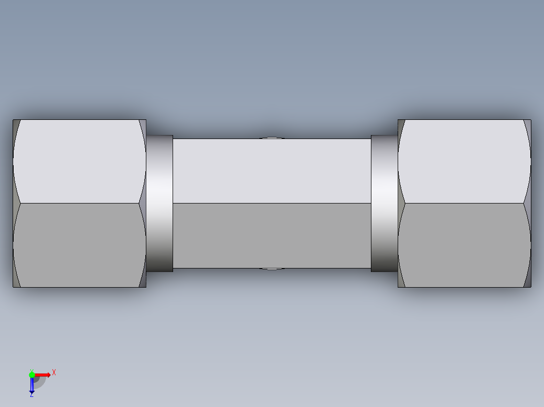 卡套式工业通用硬管接头EO_Male_stud_run_tee_TE10SR71俯视图