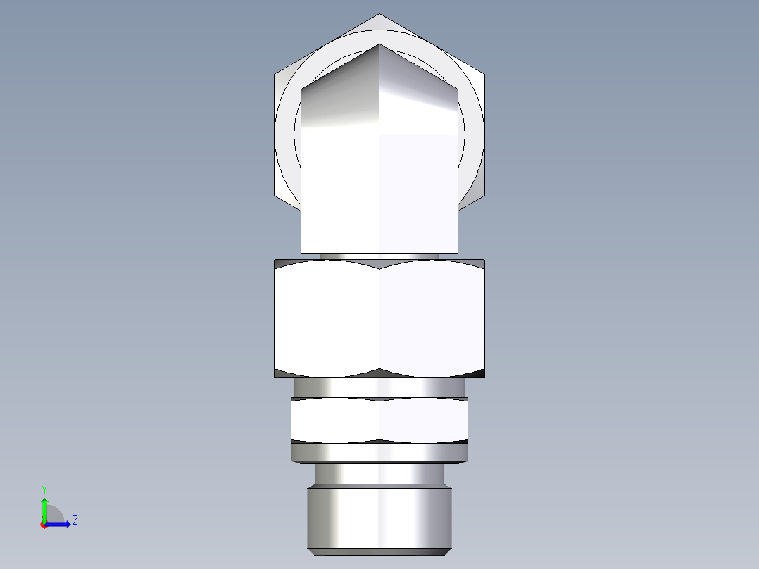 卡套式工业通用硬管接头EO_Assembled_adjustable_standpipe_elbow_EVW18LM71左视图
