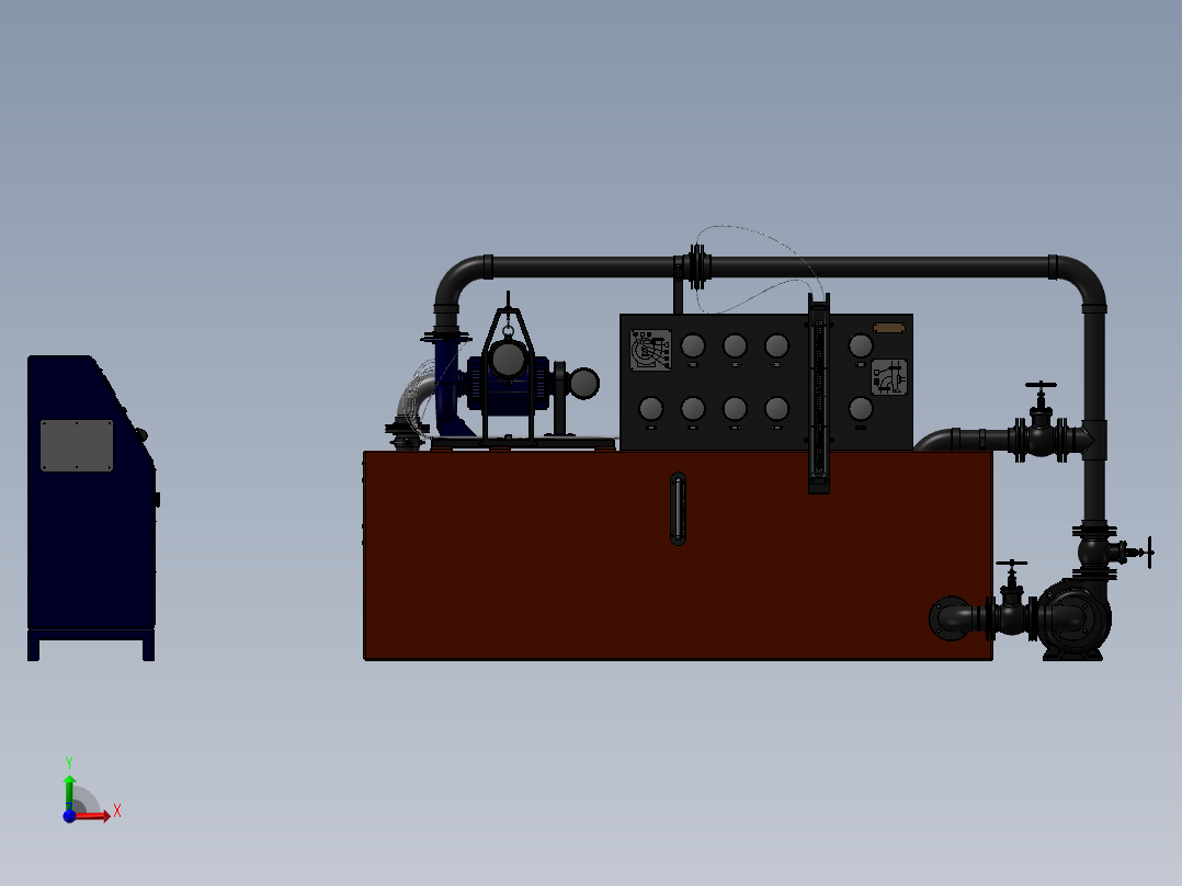 混流式水泵水轮机sw14可编辑前视图