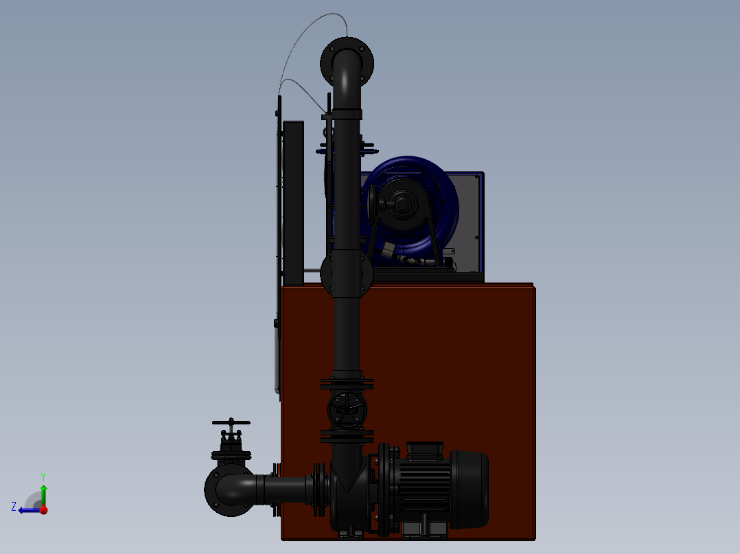 混流式水泵水轮机sw14可编辑右视图