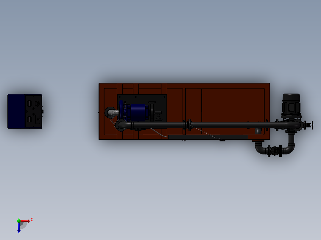 混流式水泵水轮机sw14可编辑俯视图