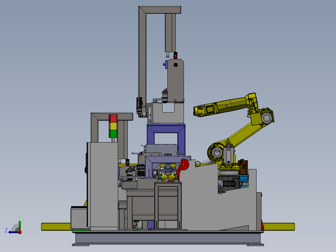 高铁用腕臂智能生产线sw16可编辑右视图