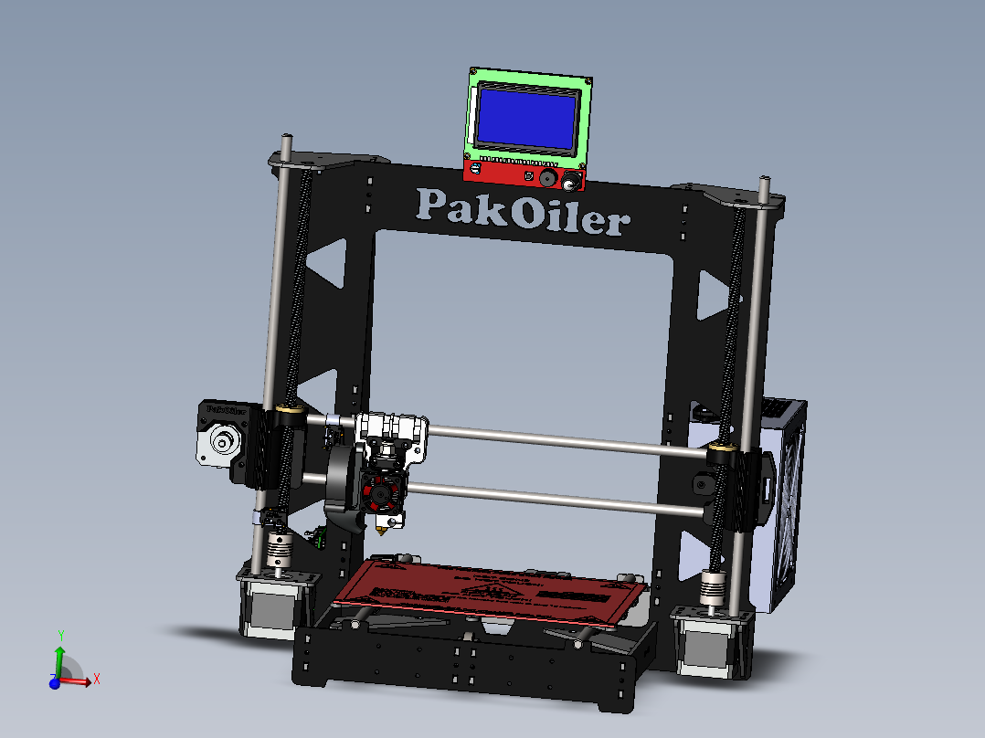 PakOiler 3d打印机结构模型sw19主视图