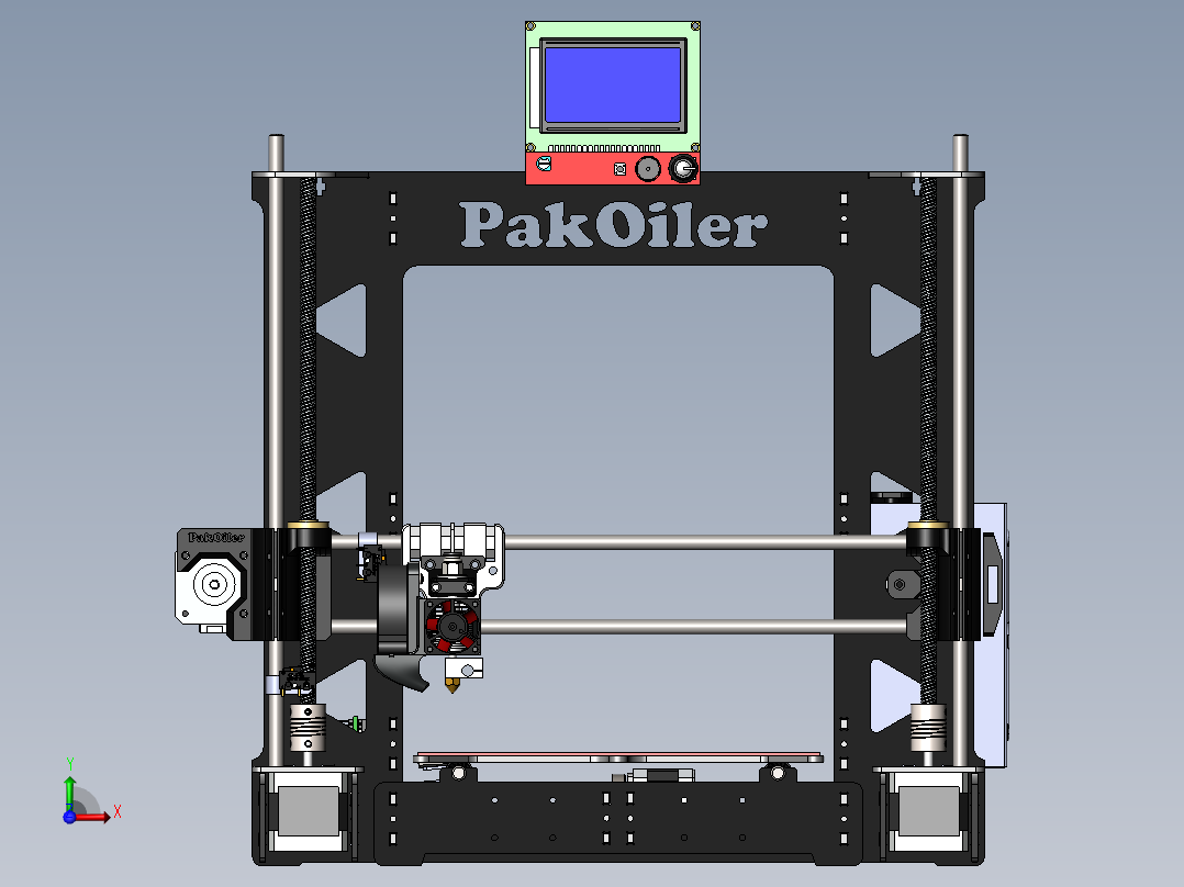 PakOiler 3d打印机结构模型sw19前视图