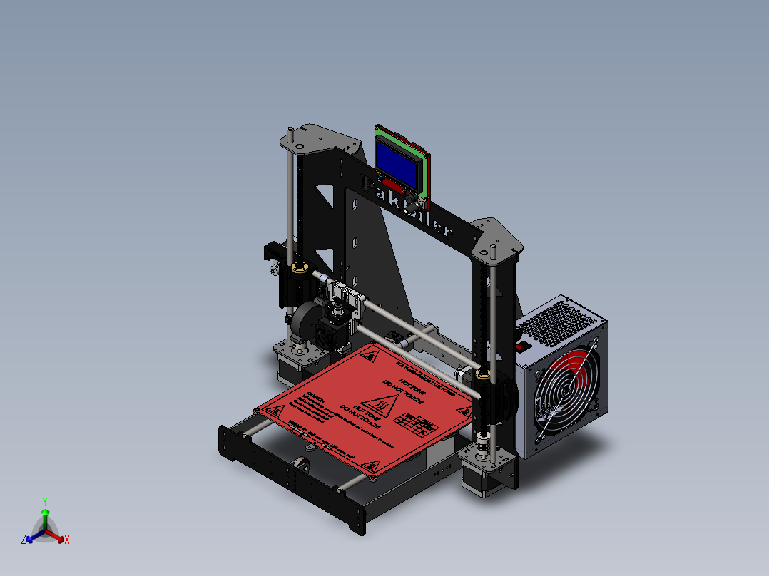 PakOiler 3d打印机结构模型sw19正等轴测图