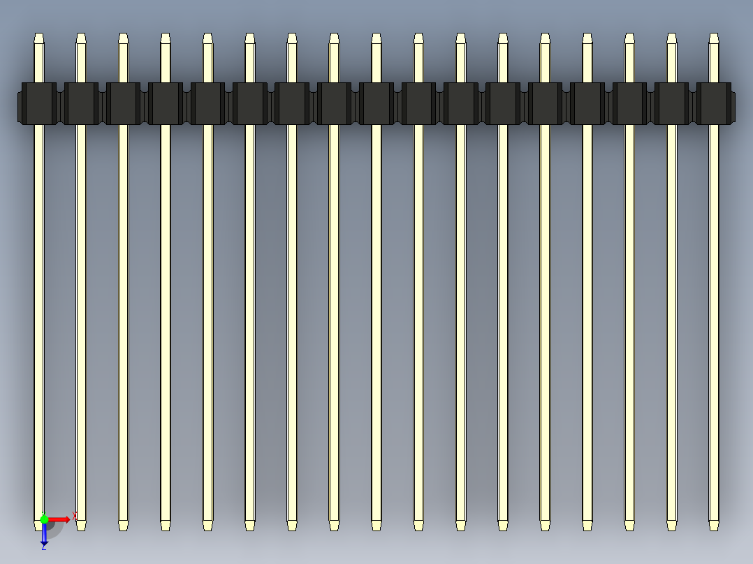 彩色公头100mil（2.54mm）系列-DS1021_black_2x17p_100mil_Type43_rev1.0俯视图