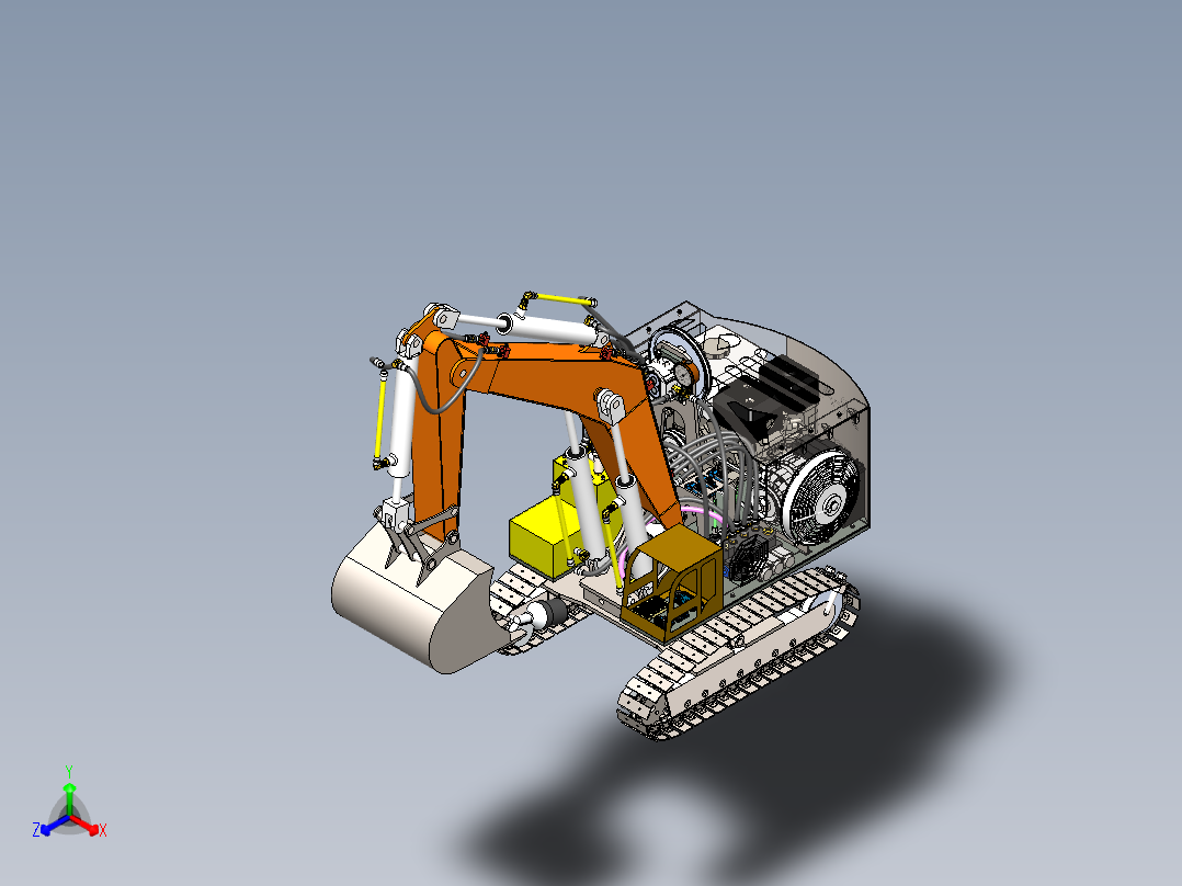 挖机正等轴测图