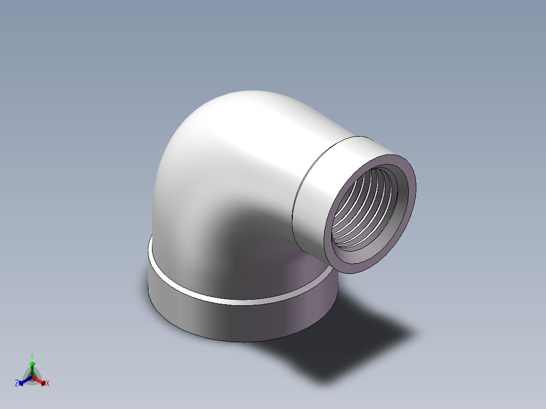 弯头-异径内丝 DN15-DN8正等轴测图