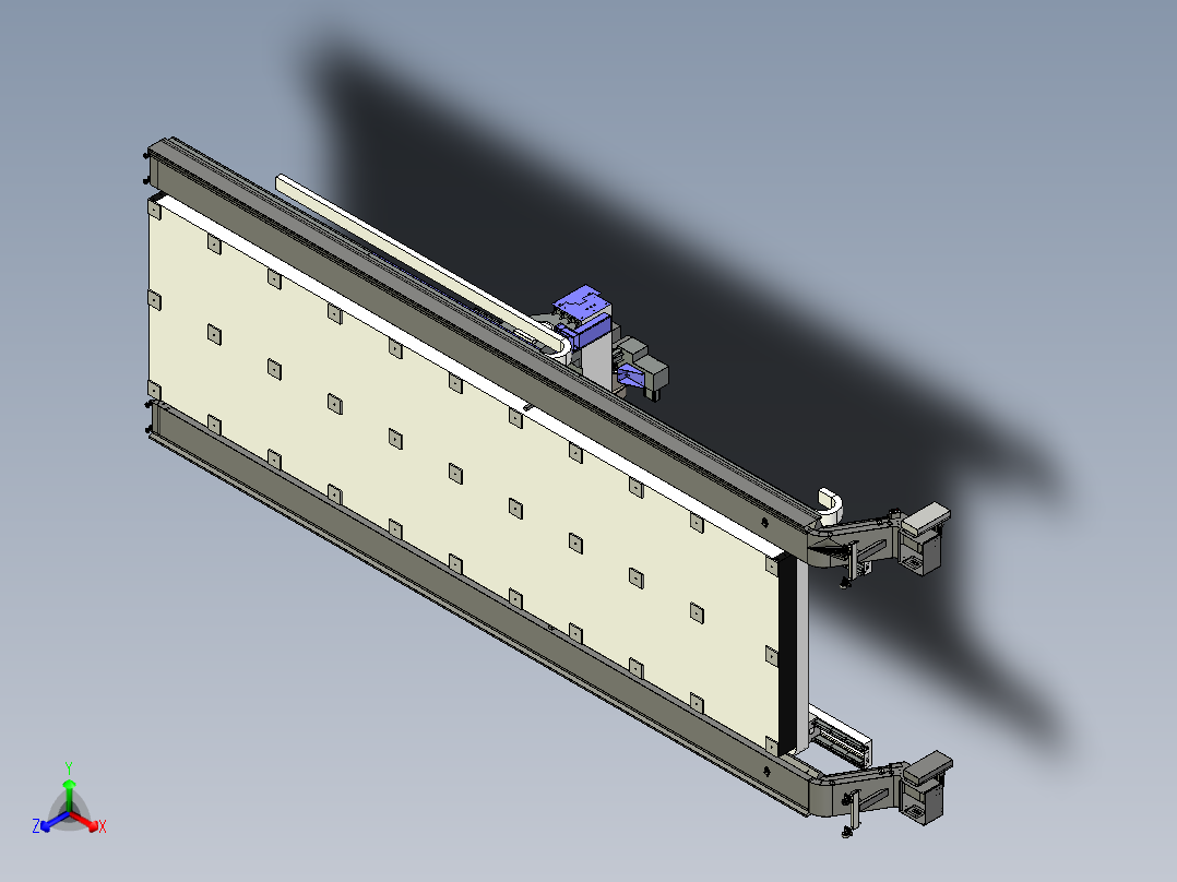 SHY-S2090动柱四轴摆头龙门加工中心正等轴测图