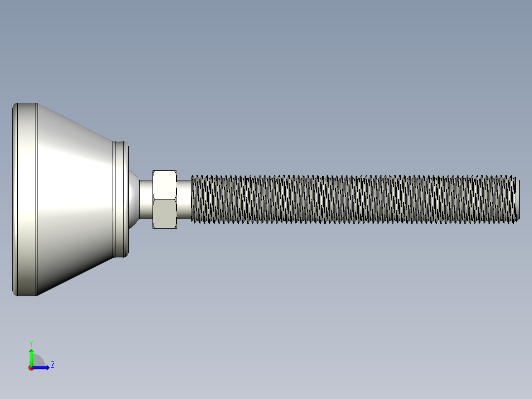 工程塑膠水平調整腳座269-3D多系列多零件图纸模型左视图