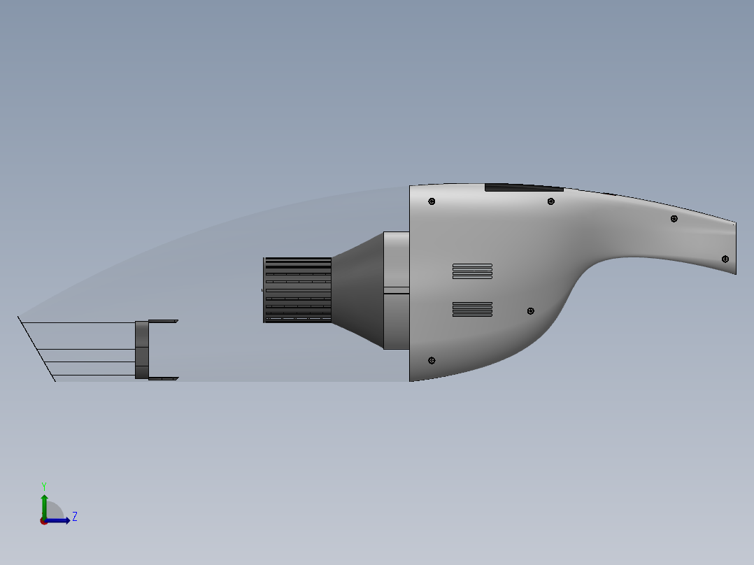 手持式吸尘器左视图