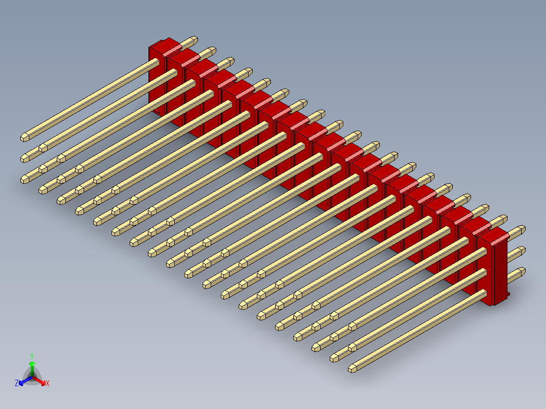 彩色公头100mil（2.54mm）系列-DS1021_red_3x19p_100mil_Type19_rev1.0