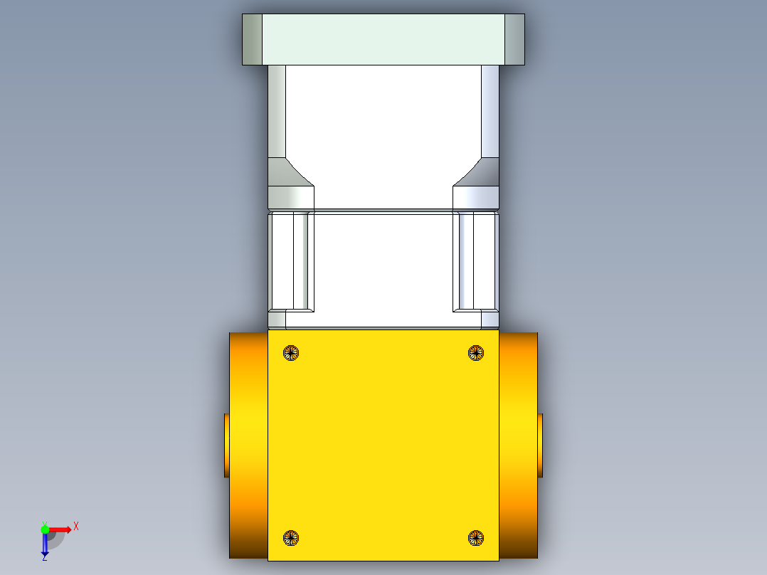 换向器PW90双孔 PGH90-L1 24-95-115-M8.stp俯视图