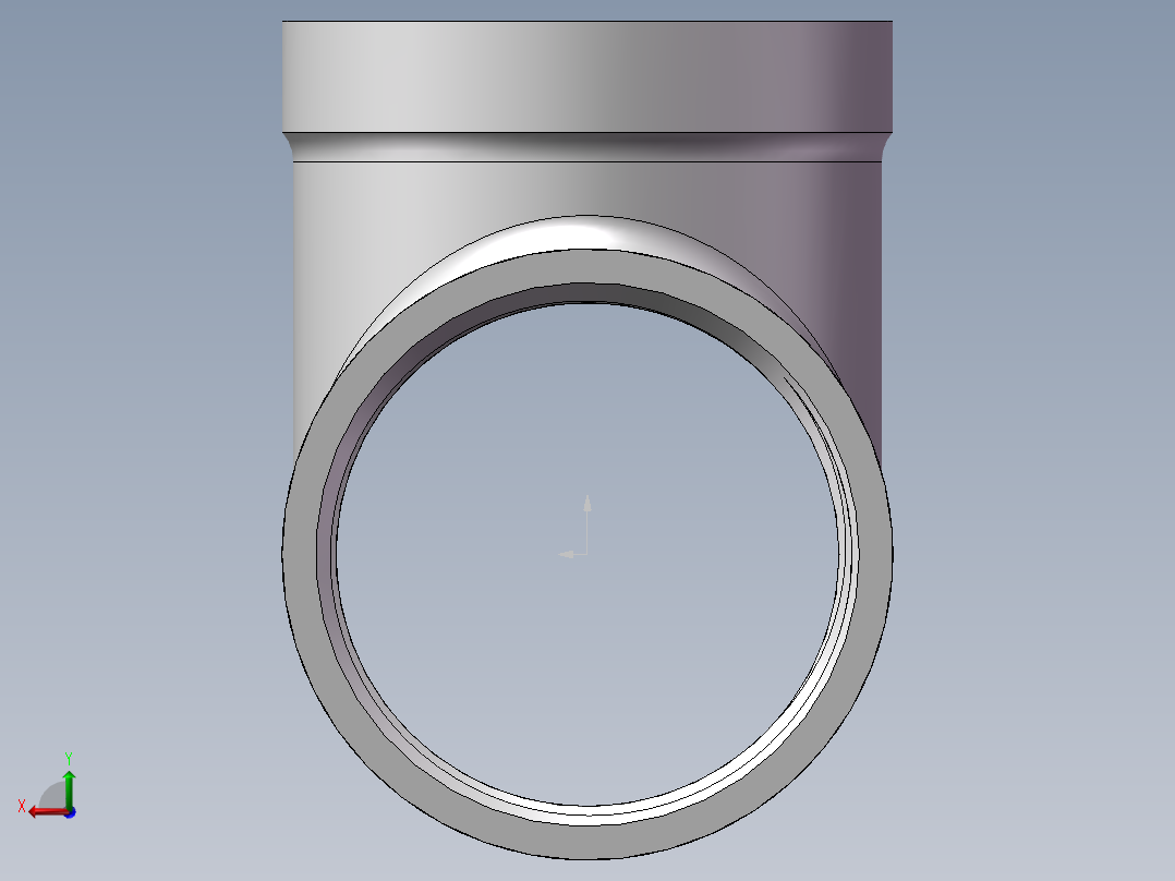 三通-等径 DN40后视图
