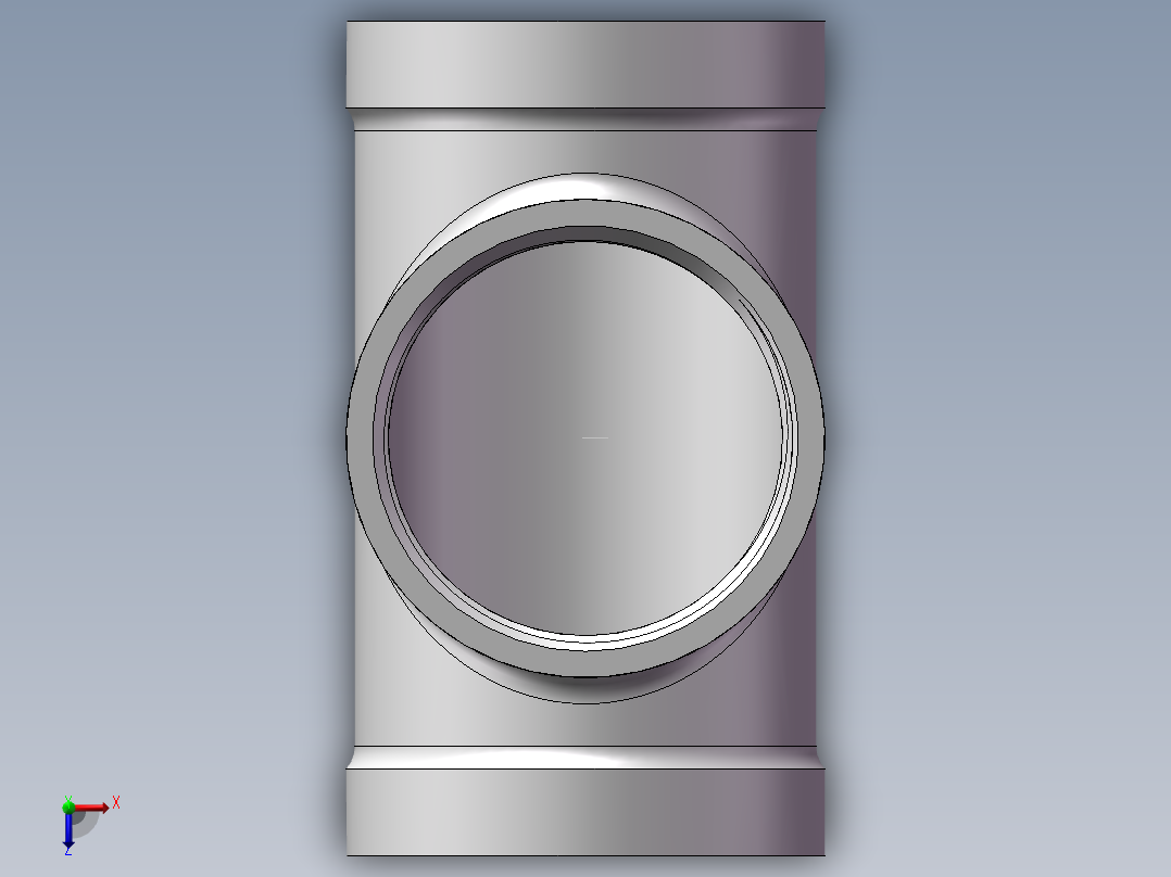 三通-等径 DN40俯视图