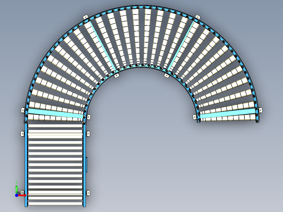滚筒输送机 (1)前视图