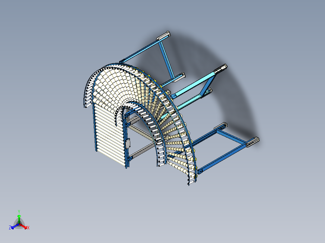 滚筒输送机 (1)正等轴测图