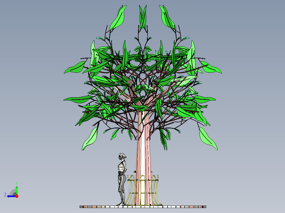自行车停放植物右视图