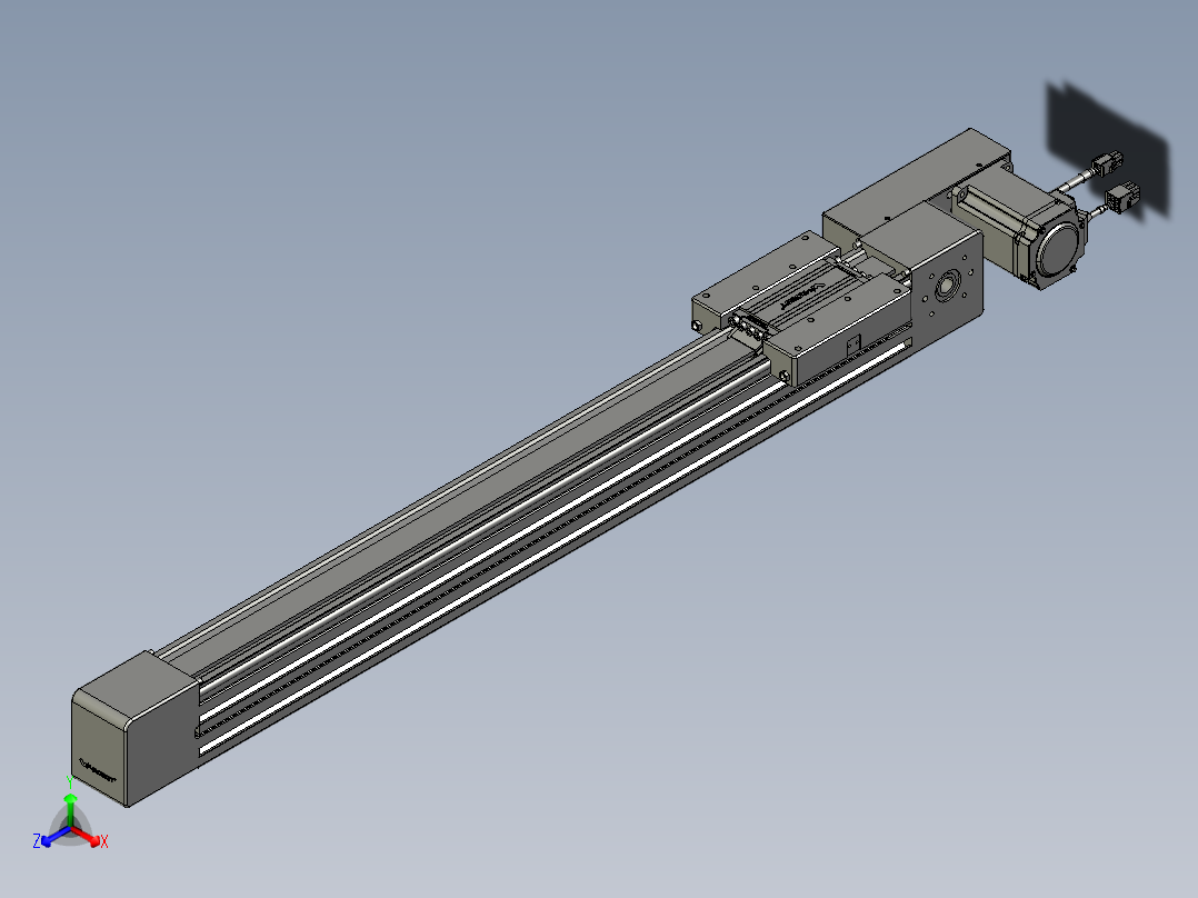 威洛博直线电机模组EB6-L70-S600-BL-P40-MS3正等轴测图