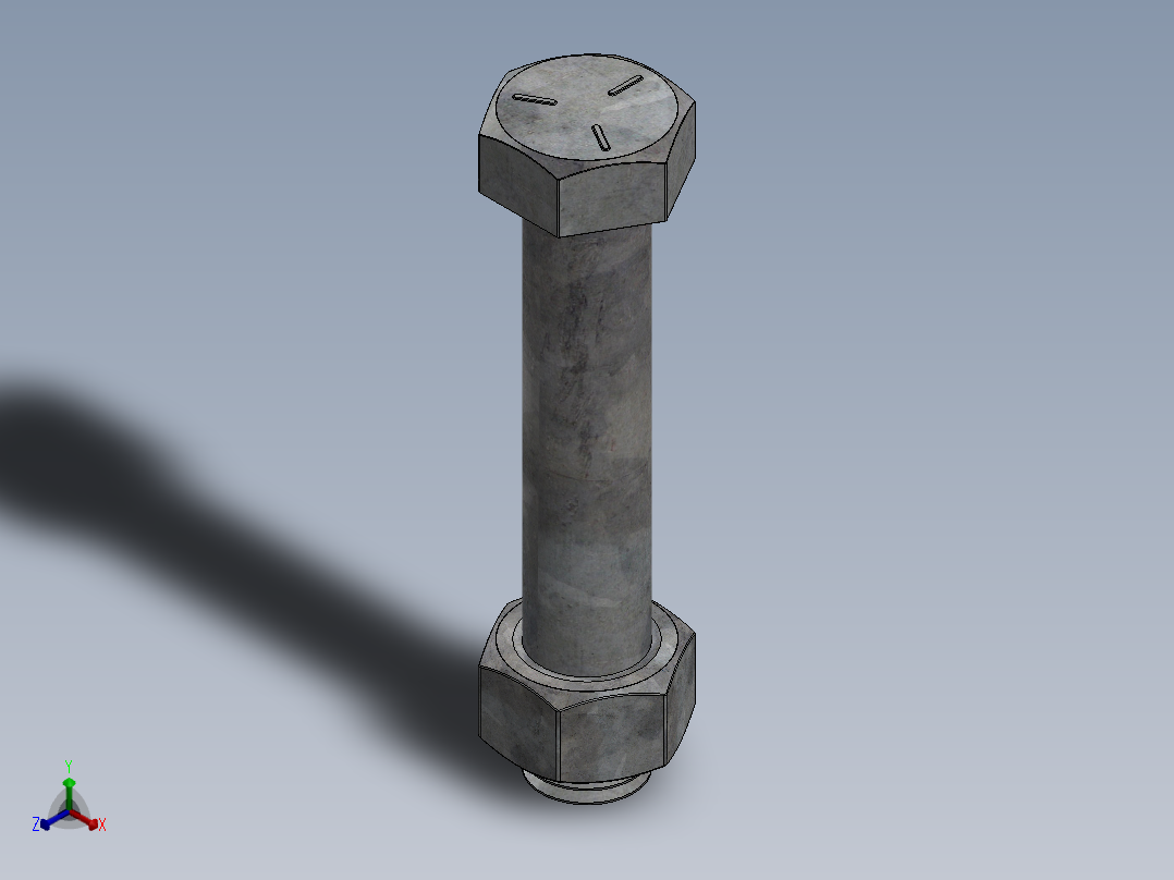 紧固件-0.7500 Helical Drill Bolt正等轴测图