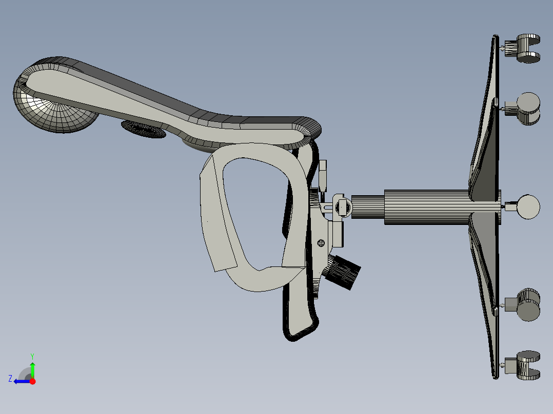 白色女士办公扶手椅右视图