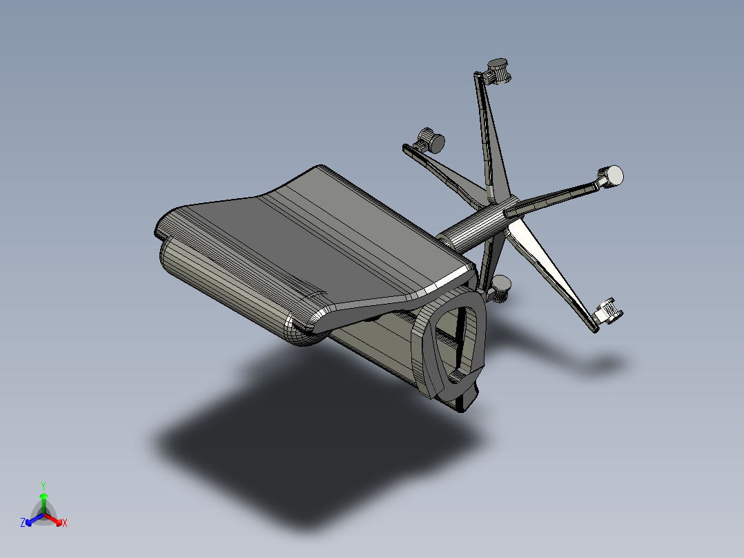 白色女士办公扶手椅正等轴测图