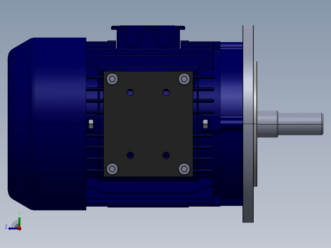 三相交流电动机右视图