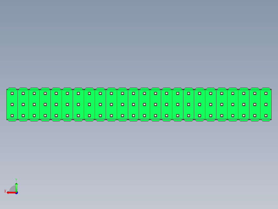 彩色公头100mil（2.54mm）系列-DS1021_green_3x24p_100mil_Type43_rev1.0后视图