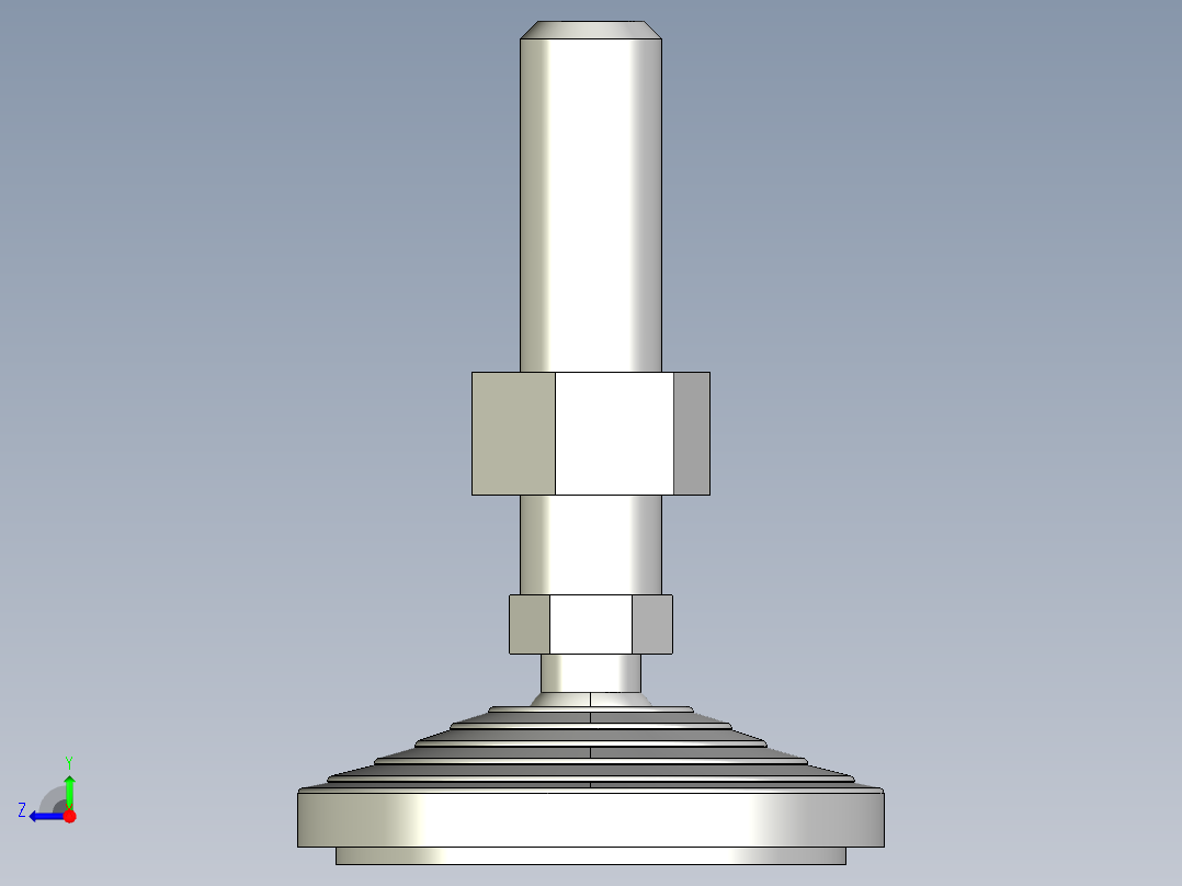 水平調整腳座(SUS製)LVA100-SUS-3D多系列多零件图纸模型右视图