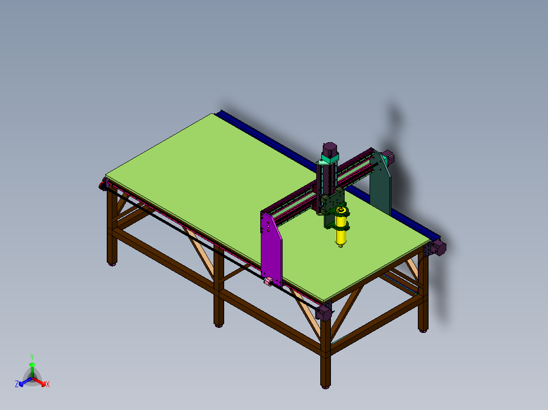 实木家具大型木工雕刻机正等轴测图