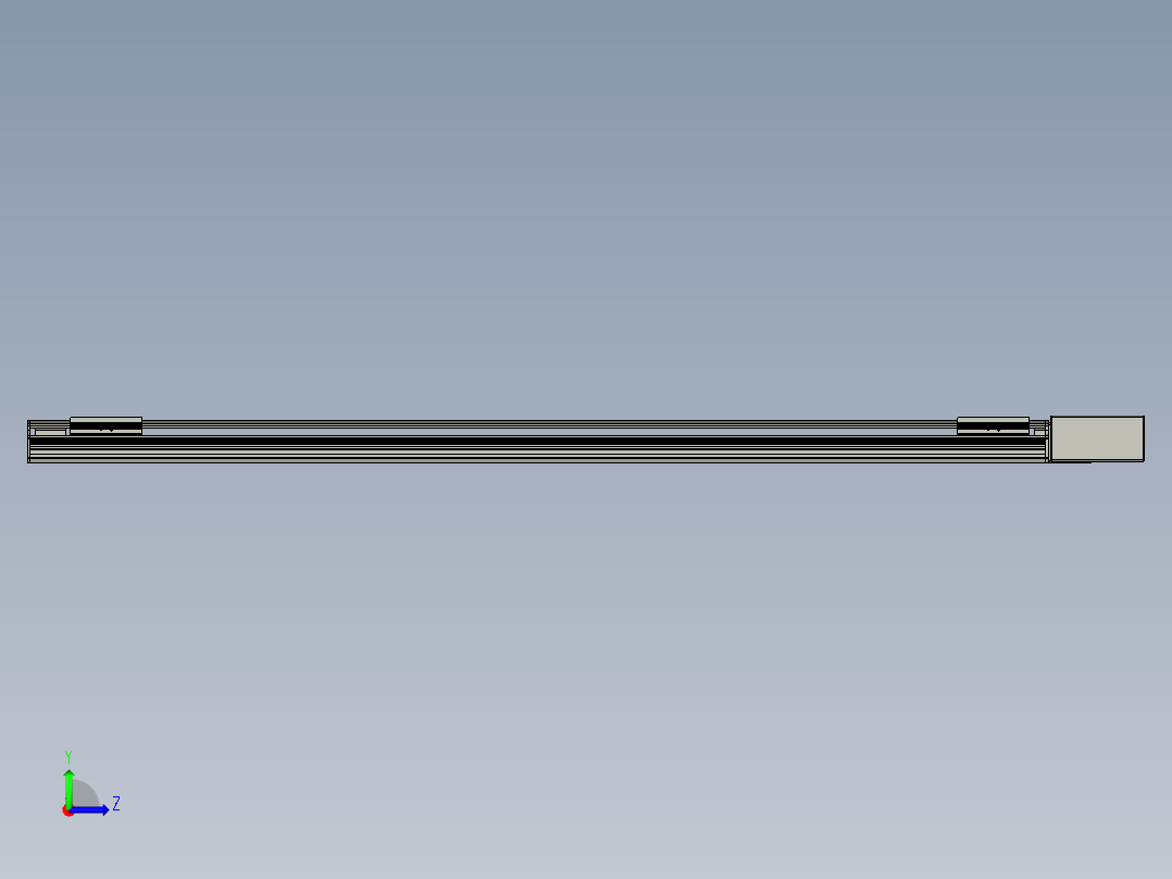 直线模组LHB17-L40-S1850-BL设计图纸左视图