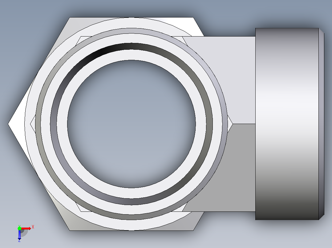 卡套式工业通用硬管接头EO_Swivel_nut_run_tee_EL35LOMDCF俯视图