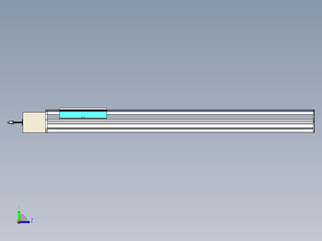 同步带滑台-半封闭B22-L100-C-S900-R-P75-D3-N5左视图