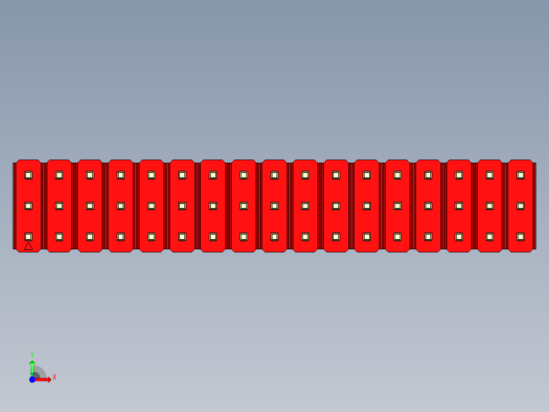 彩色公头100mil（2.54mm）系列-DS1021_red_3x17p_100mil_Type19_rev1.0前视图