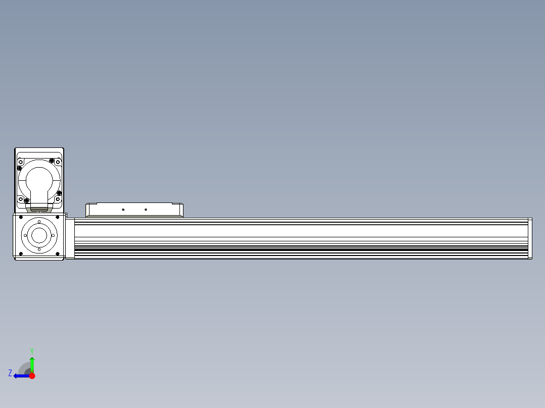 同步带全封闭直线模组TPA-HCB-105D-90-L400-LU-Y-P20-N3右视图