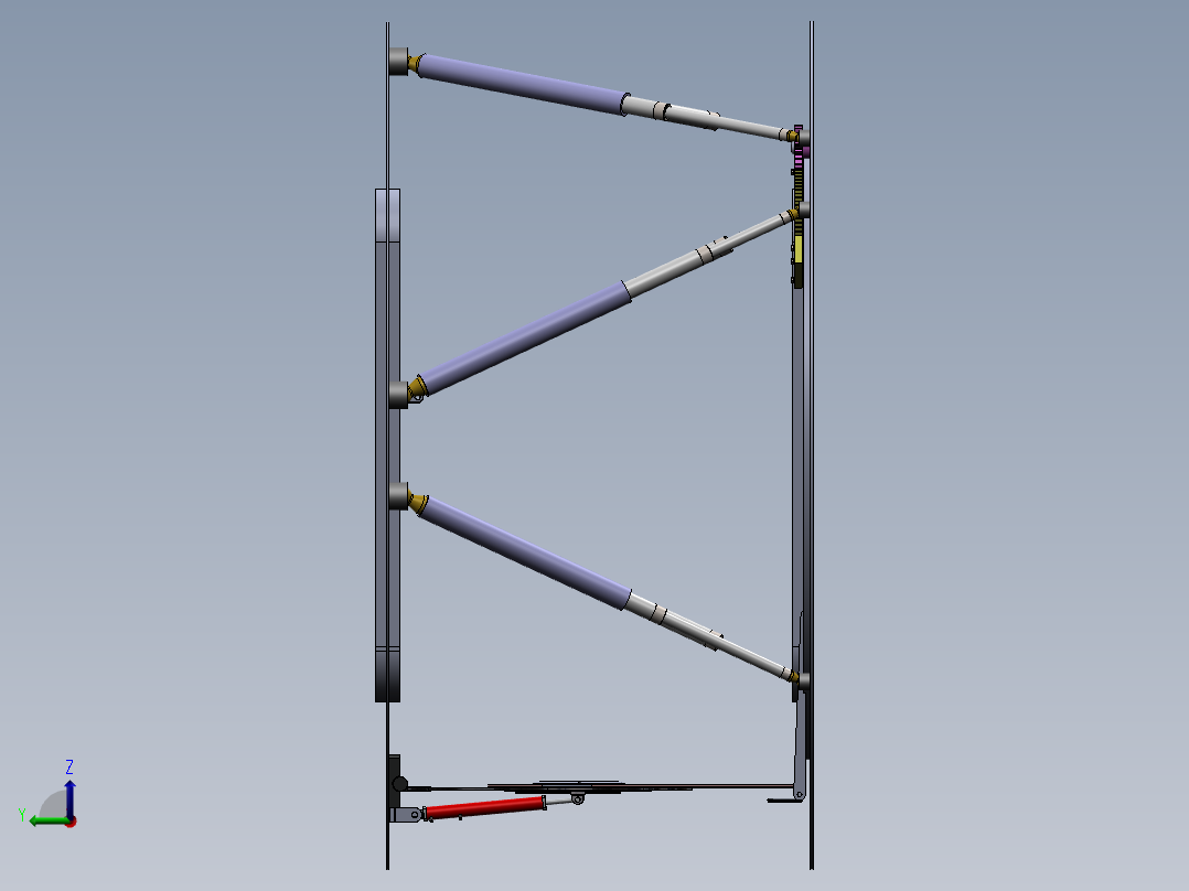 六自由度摇摆台试验台全向试验装置模拟左视图