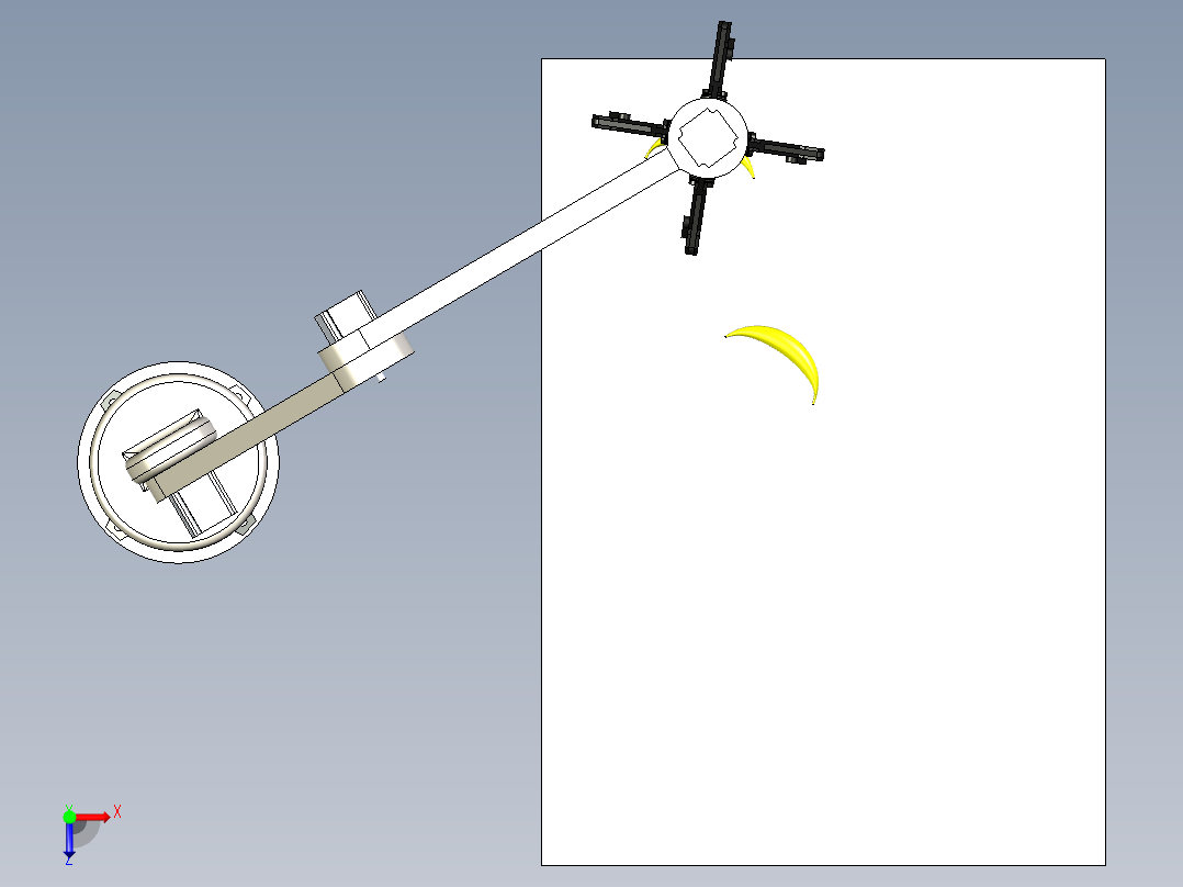 柔性机械手+平台三维模型俯视图