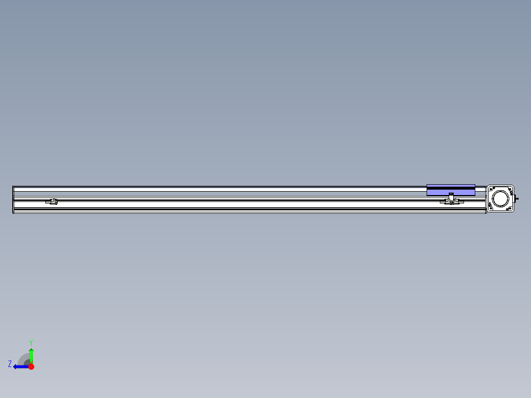 同步带滑台-半封闭B17-L100-S1300-R-P75-D3-N3右视图