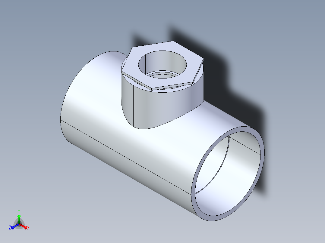 CPVC管件02A-Sch80_ReducingTee_SxSxS_9801-582FB_8in x 4in正等轴测图