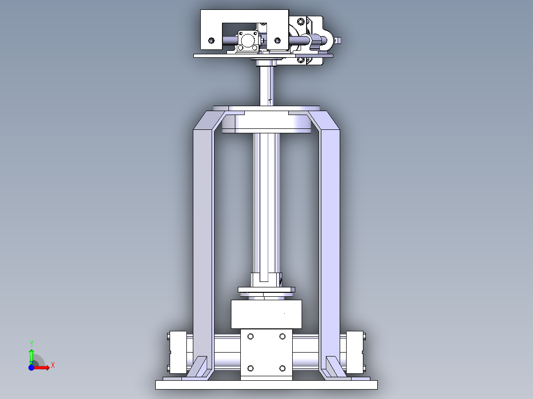 三自由度圆柱坐标平面关节示教型自动上下料的气动机械手设计含CATIA三维及7张CAD图+说明书前视图