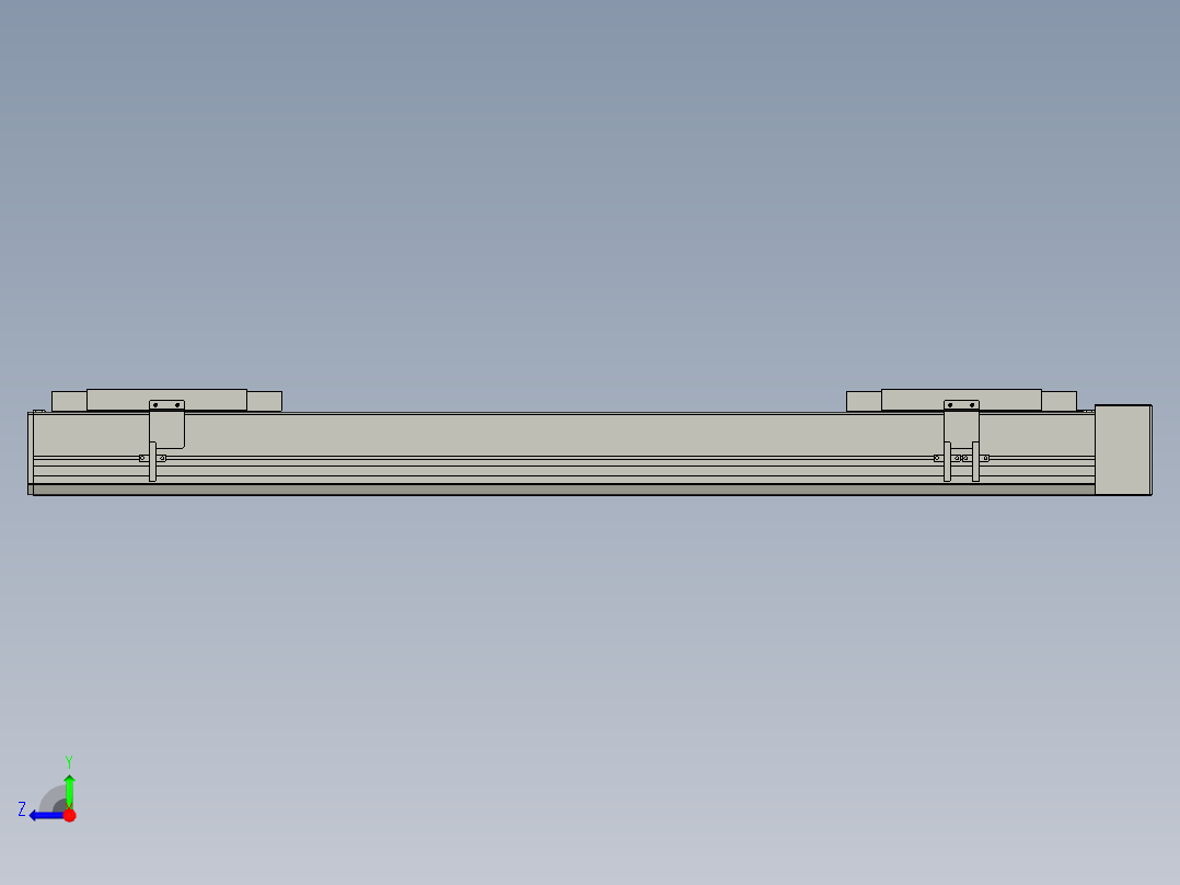 直线模组LHC17-S750-L设计图纸右视图