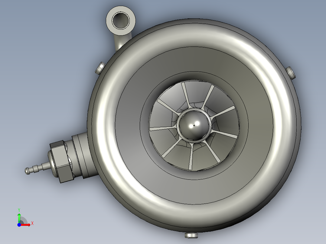 (46mm) 微型燃气轮机2725---模型格式为 stp前视图