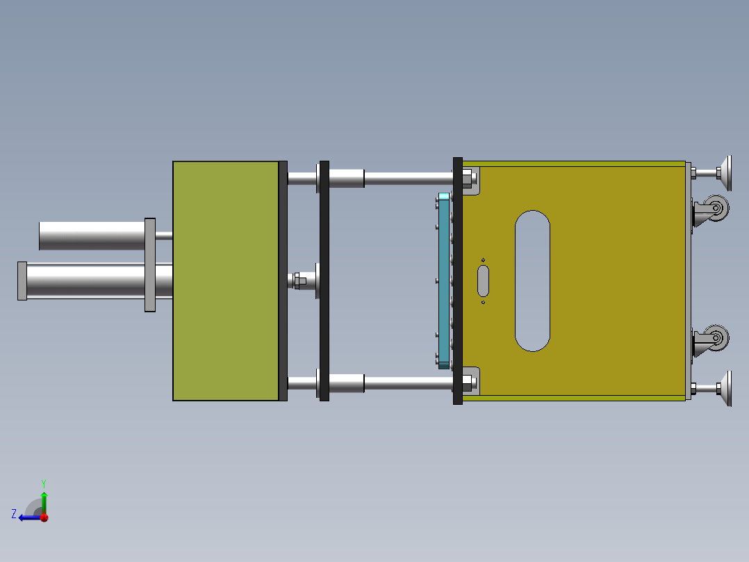 四导柱智能压力机sw21可编辑右视图