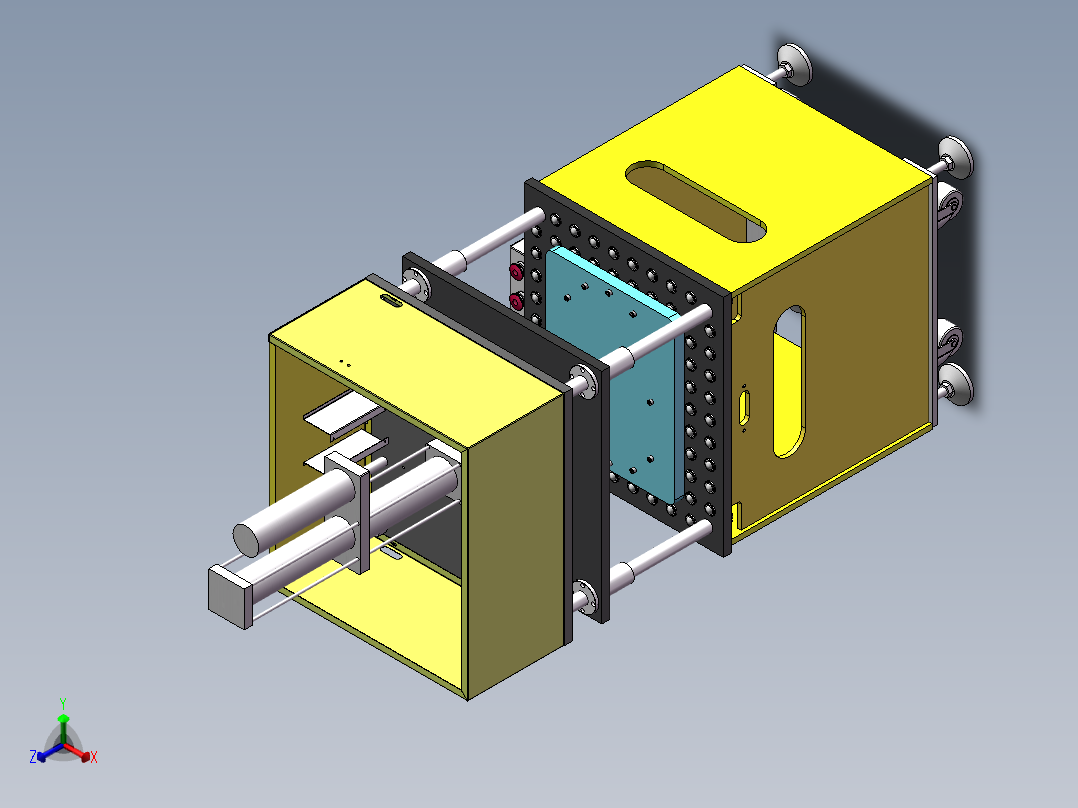 四导柱智能压力机sw21可编辑正等轴测图