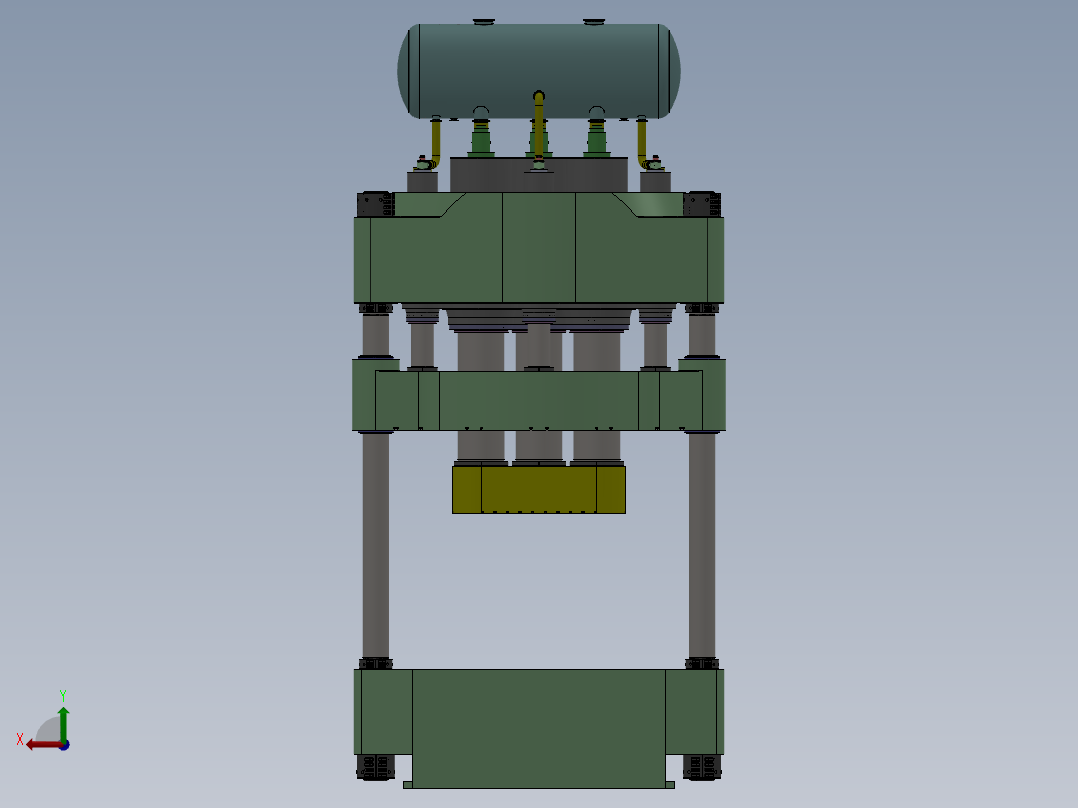 四柱液压机2万吨sw16可编辑后视图
