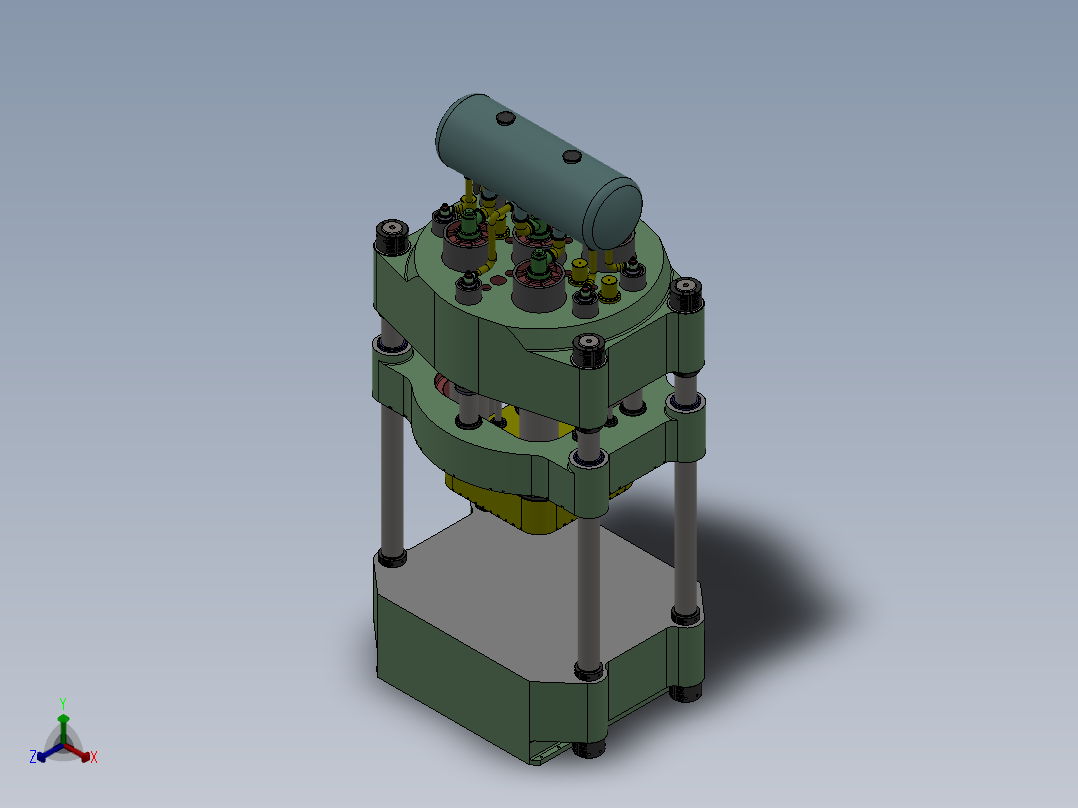 四柱液压机2万吨sw16可编辑正等轴测图