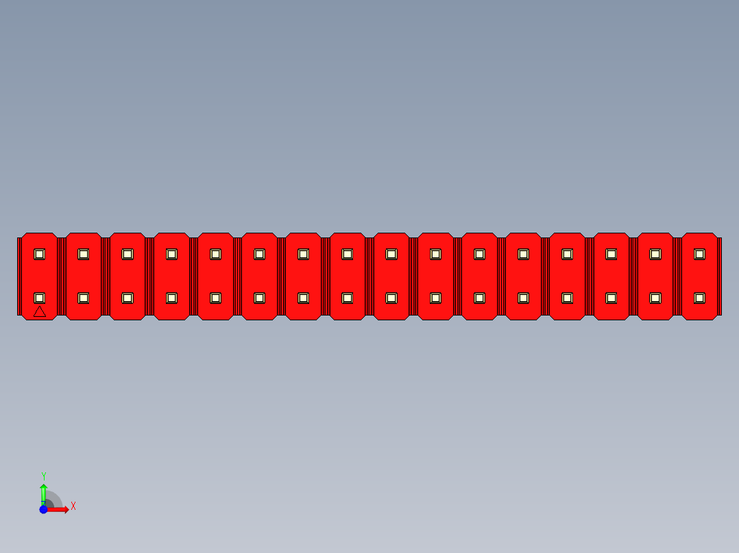 彩色公头100mil（2.54mm）系列-DS1021_red_2x16p_100mil_Type43_rev1.0前视图