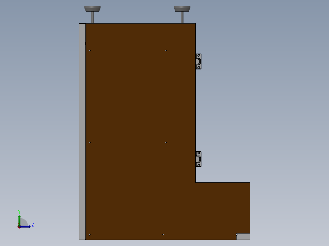 钣金抽屉桌左视图