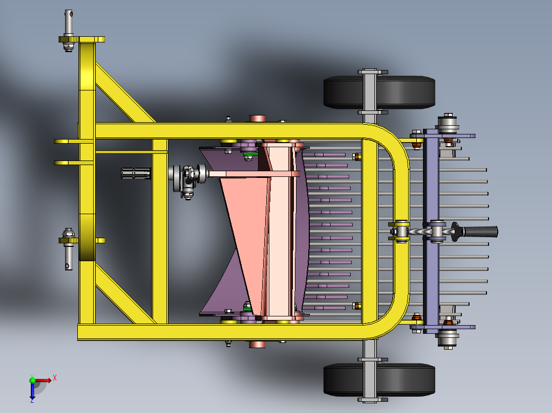 波迈特振动1排马铃薯收割机俯视图