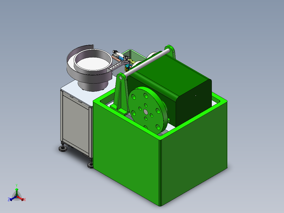 自动上料机3D模型（给滚牙机上料）正等轴测图